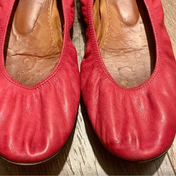 LANVIN red vintage leather ballet flats. Size 8.5 - Picture 3 of 8